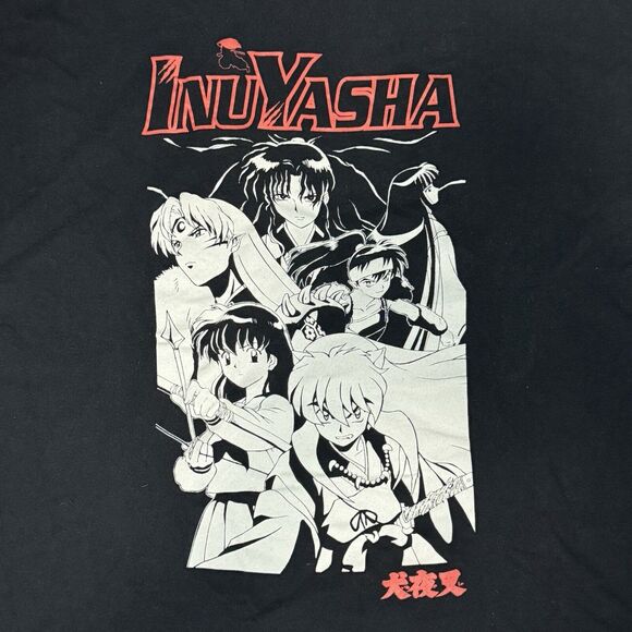 Inuyasha Mens Anime T-Shirt Black Short‎ Sleeve Manga Crew Neck Top Size XL - Picture 3 of 6
